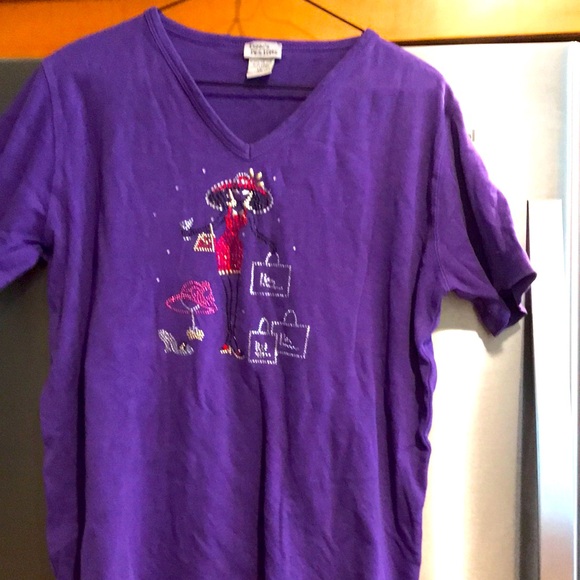 Isaacs Designs Womens Sparkly Purple Top - Picture 1 of 4